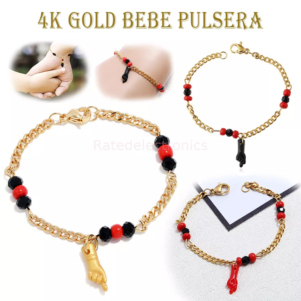 14K Gold Filled Azabache Bracelet Evil Eye Protection Mano Pulsera
