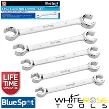 BlueSpot Brake Pipe Flare Nut Spanner Set 9-21mm 5pc Gas Fuel Wrench Fuel Lines