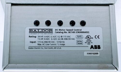 Baldor BC140 (CN3000A53), controllo velocità motore a corrente continua con dissipatore di calore - SPEDIZIONE GRATUITA! - Foto 2 di 9