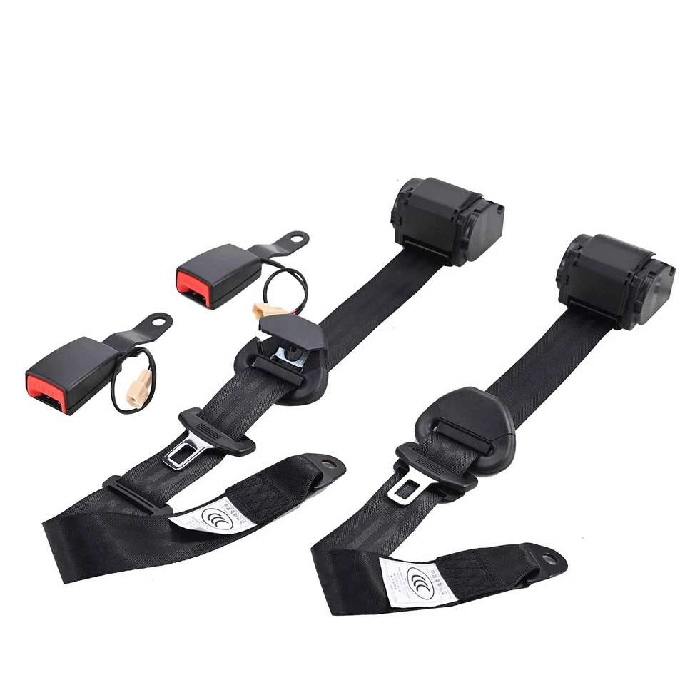 2 Set 3 Point Retractable Car Safety Seat Belt Lap Diagonal Belt Adjustable band - Image 4 of 4