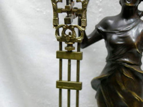 Chinese Wonderful Attractive Copper Statue Belle Swing Machine Clock - Picture 3 of 9