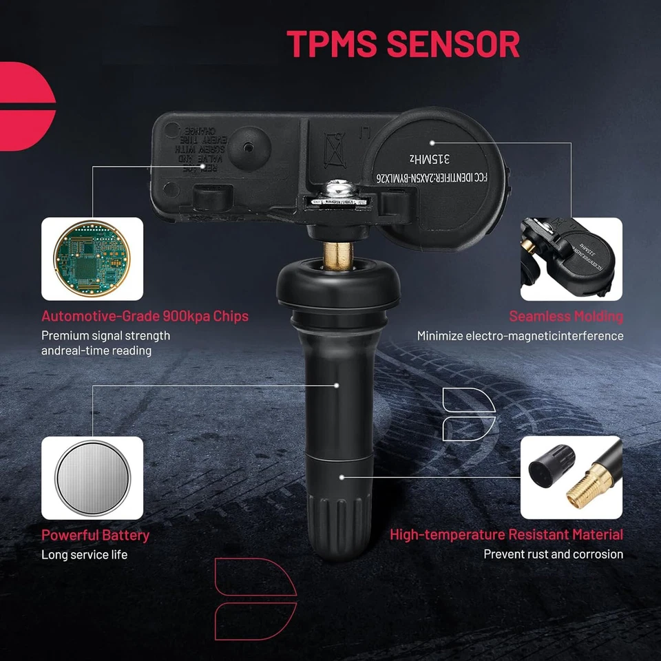 (4) Sensores de monitoreo de presión de neumáticos OEM TPMS para Chevy GMC 13586335/13598771 Foto 3 de 4