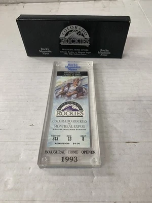 Colorado Rockies 1993 Inaugural Opening Day Ticket Stub, Rockies Vs Expos - Image 1 of 4