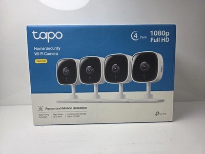Tapo C100 1080P Indoor Security Camera 4 Pack Night Vision Audio