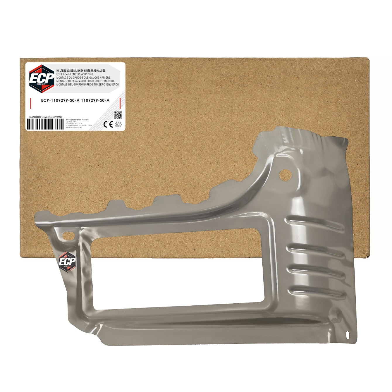 Panneau aile arrière gauche Tesla Model 3 support fixation carrosserie 1109299-S0-A