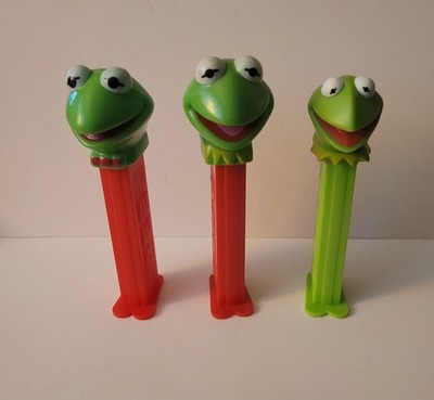 PEZ CANDY DISPENSERS Kermit the Frog MUPPET Show LOT of THREE DIFFERENT