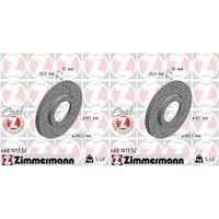 2X Zimmermann Sport Bremsscheiben 282Mm Gelocht Vorne Passend FüR Porsche 911 92