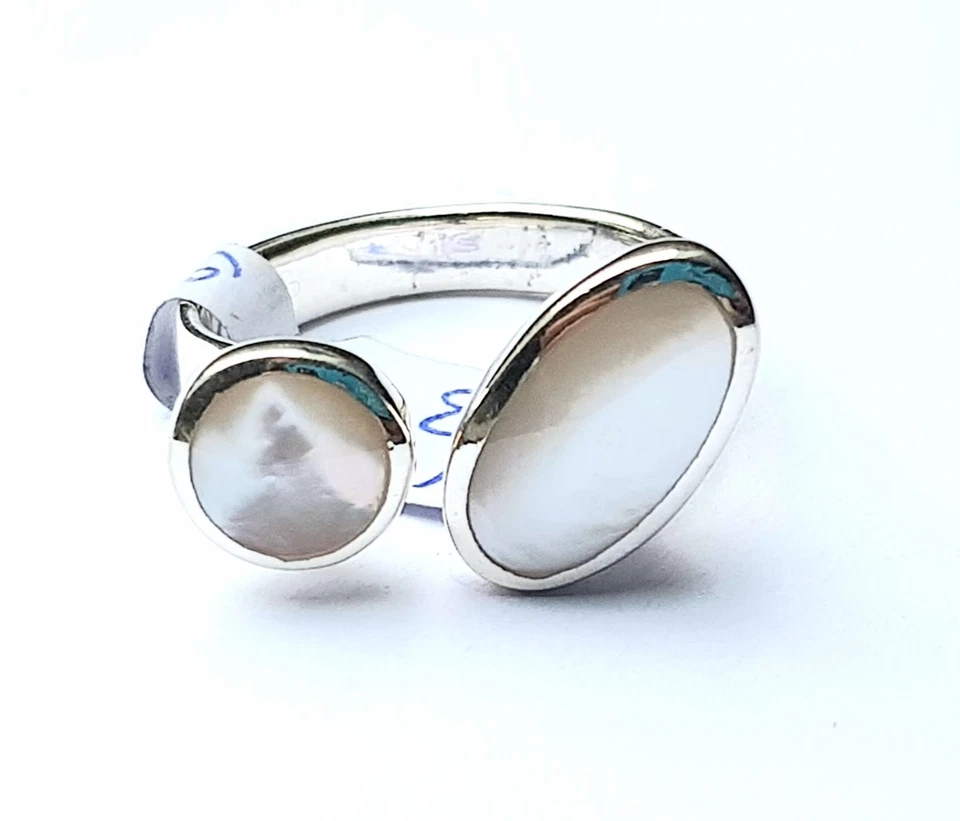 DUR Silber Ring    - Perlmutt- Gr 60 - NEU - 925er Silber - Bild 2 von 2