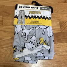 Snoopy pajama lounge pants PEANUTS Relaxed fit w/ pockets draw string S/M 30-33