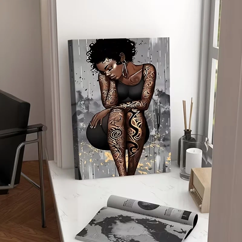 Black Elegant Sexy African Beautiful Woman Canvas Painting Print 24x36 decor - Image 3 of 3