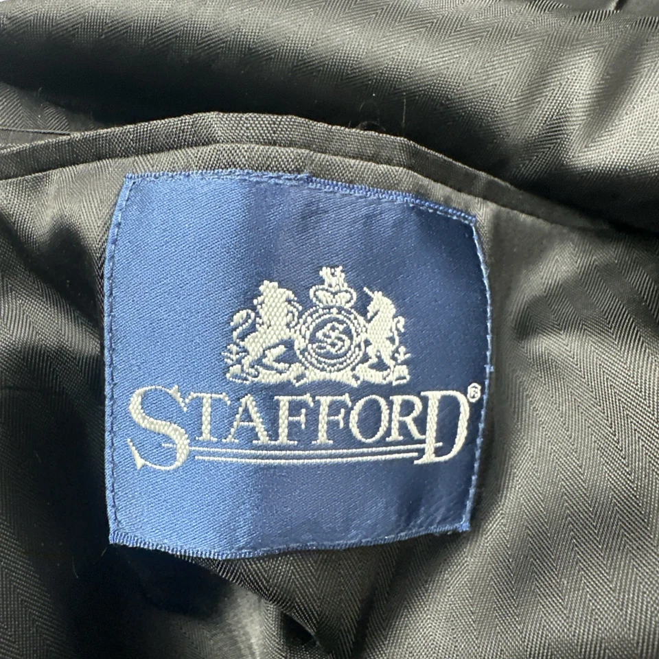 Blazer Stafford 100% Cabello Camel 46S Negro Dos Botones Abrigo Deportivo Forrado Chaqueta Foto 2 de 4