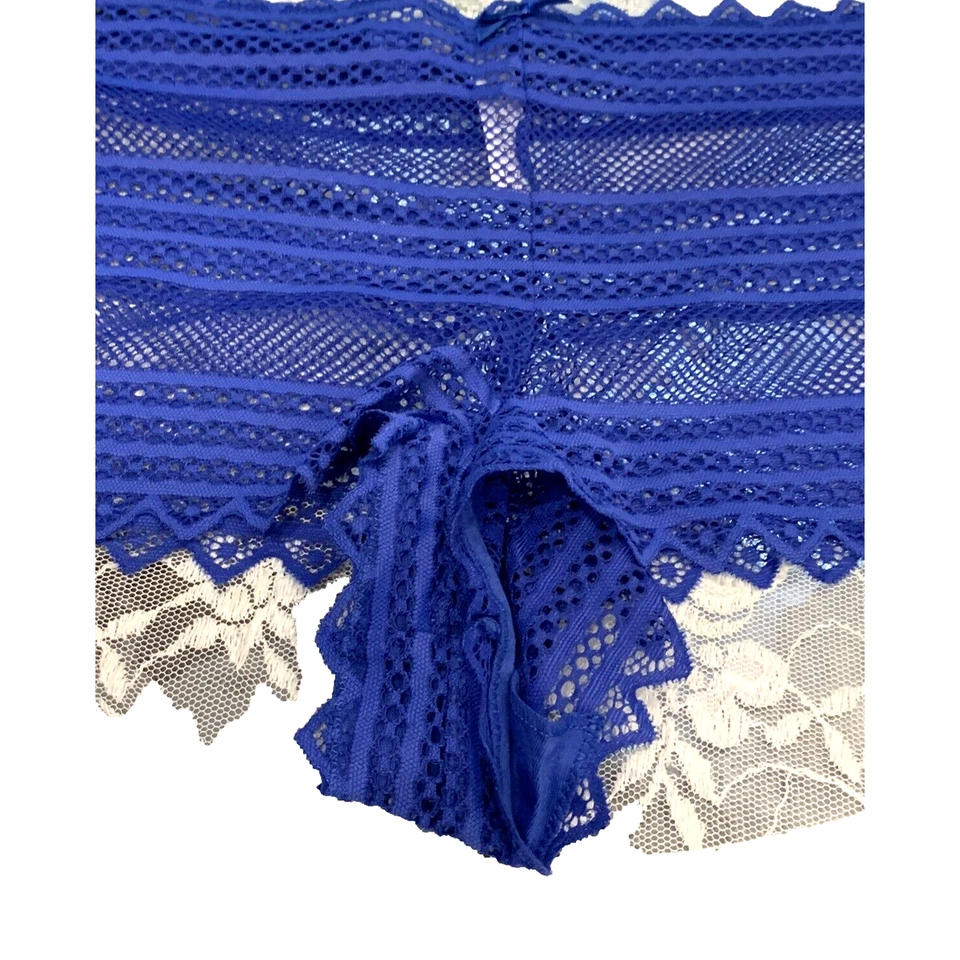 NWT Lane Bryant Royal Blue Sheer Striped Stretch Cheeky Panties in Size 1X 18 20 - Image 3 of 4