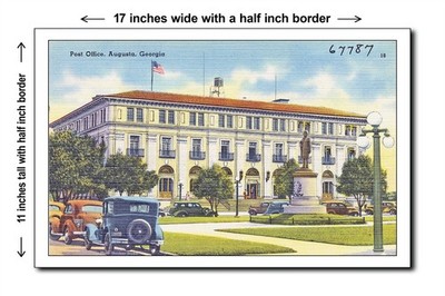 Georgia 1940s - Post Office, Augusta, Georgia - 11x17 Poster