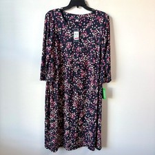 Tommy Hilfiger 3/4 Sleeve Jersey Dress Navy Floral 20W Plus Size