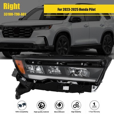 Clear Headlight Assembly For Honda Pilot 2023-2025 Black Passenger/RH Side LED