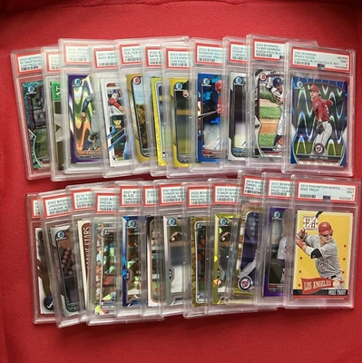 BASEBALL MYSTERY PACK GUARANTEED GRADED PSA 9 OR 10 W/ AUTOS RELICS 50 CARDS 👀