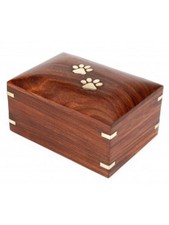 Solid Wood Handicrafts Paw Print Pet Memorial Keepsake Cremation Urns for Ashes