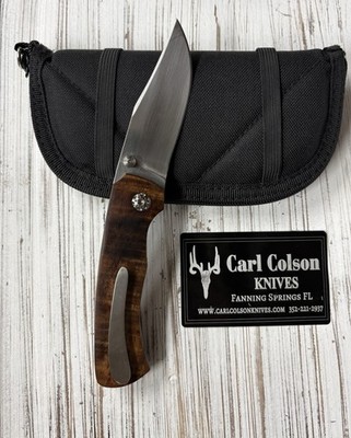 Carl Colson Custom Knives Fine Folder Tasmanian Blackwood CPM 154