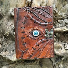 Hocus Pocus Leather Journal Halloween Decorations Blank Spell Book of Shadows...