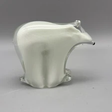 Art Glass Polar Bear Glass Figurine Collectable Animal Paperweight
