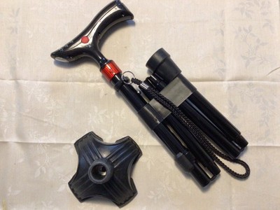 SafeCane Foldable Walking Cane, Adj., Lightweight,  Lights, Panic Alarm #YD-G
