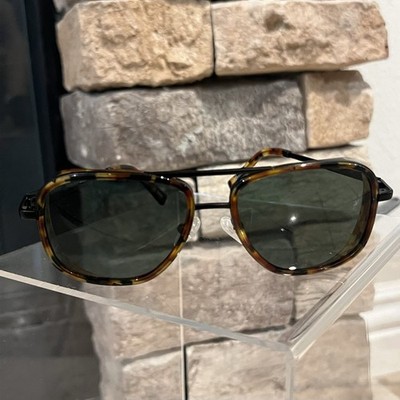 Tinted Double Bridge Square Aviator Tortoise Shell Sunglasses-Luxury-Eyebobs
