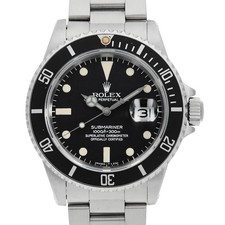 ROLEX SUBMARINER Date 16800 black No border All tritium 81 Number second han...