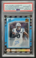 2024 PANINI CLEARLY DONRUSS 81 🏈🏈 JA'TAVION SANDERS AUTOGRAPH-TEAM LOGOS SP /7