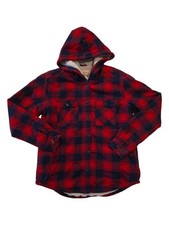Boston Traders Plaid Shacket Sherpa Lined Hooded Flannel Jacket Women  s S