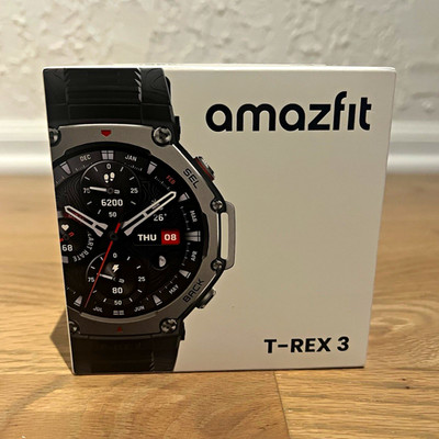 Amazfit T-Rex 3 48mm Gray Stainless Case Black Silicone Band 2GB Touch