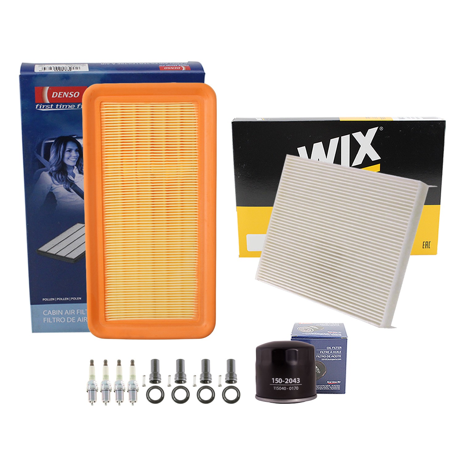 Denso Tune Up Kit NGK 4 Spark Plugs  Boots Kit for Accent 1.6 L4 FWD Vin C 2011