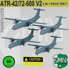 3d printed ATR-42/72-600 (PASSENGERS) V2 aircraft plane model 1/72