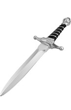 15" PU Hard Foam Short Sword Prop, Sturdy Fake Dagger 1 Pack, Silver Shows/Plays