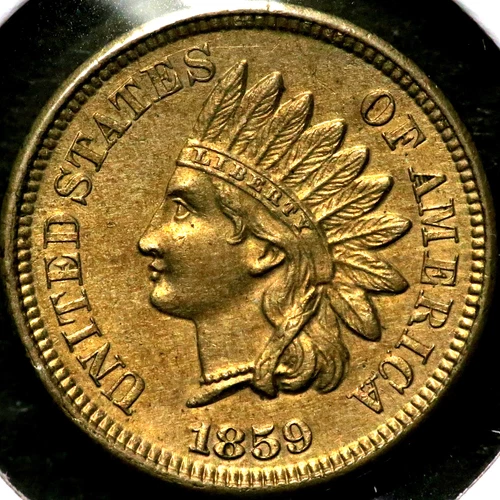 1859 Indian Head One 1 Cent  UNC  R1315