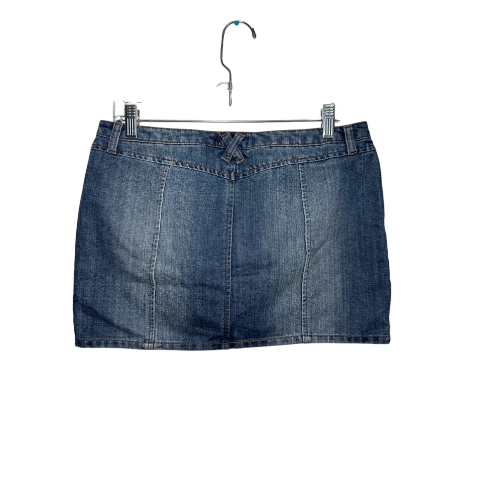 SO Minifalda vaquera de tiro bajo con botones para mujer mediana y2k kawaii indie años 2000 Foto 3 de 4