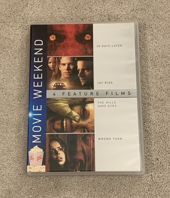 28 Days  Later + Joy Ride + The Hills Have Eyes + Wrong Turn DVD *Tested, Works*
