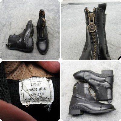 Ovation Boots Womens 9 Black Synthetic Leather Equestrian Quantum Zip Paddock