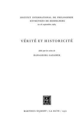 Truth and Historicity / Vérité et Historicité Springer Nature B.V