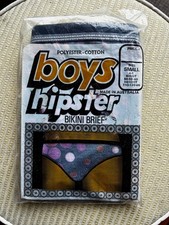 Vintage 70s Boys 3-5 years hipster briefs purple spots original package MINT