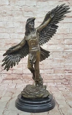 HUGE Indian Native American Art Chief Eagle Bust Bronze Marble Statue Sculpture