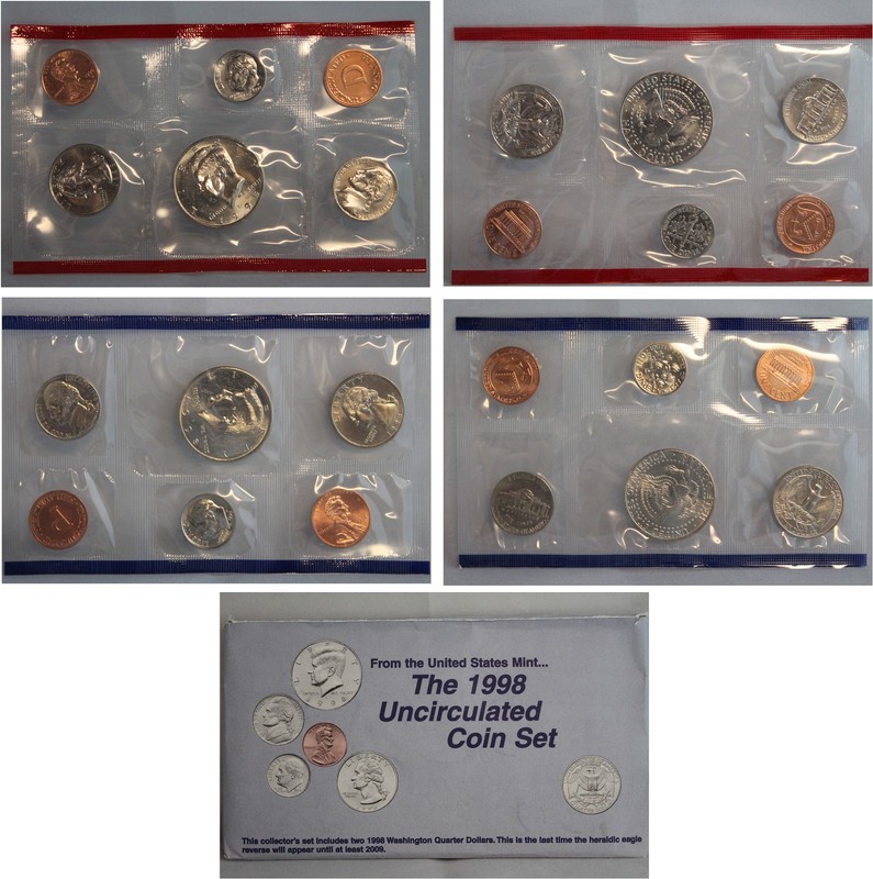 1998 US Mint Set P&D (OGP) BU 10 Coins