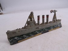 Antique Lead Soldier HMS Lancashire Cruiser WWI Toy Model Ship Boat Vintage Old