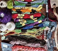 Assorted Floss Lot Various Colors Prism Weeks Dye DMC Caron Waterlilies Anchor