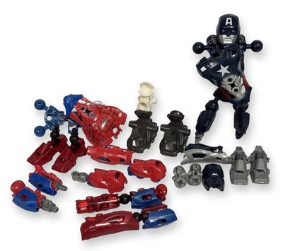 Mega Bloks Spider-Man & Captain America Techbot Parts Lot - 65 Pieces Total