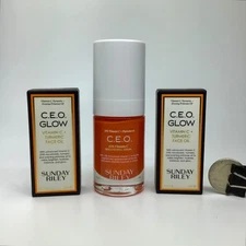Sunday Riley CEO Vitamin C Brightening Serum 0.5oz + 2x CEO GLOW Face oil Minis!