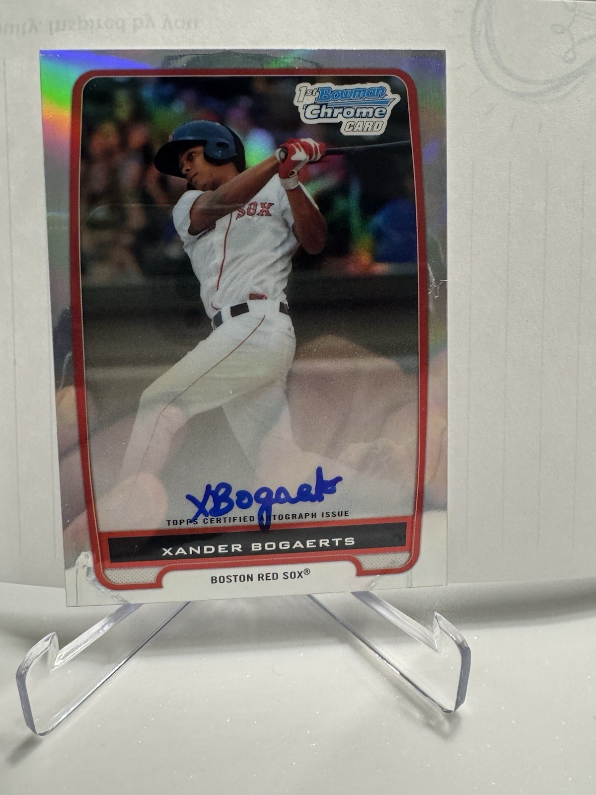 2012 Bowman Prospects Chrome Refractor Auto Xander Bogaerts 246/500