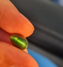 Natural Green Cat’s Eye Loose Gemstone Oval Cabochon Jewelry Stone