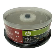 HP LightScribe DVD-R Discs 16x 4.7GB 120 Min 25 Count New In Package