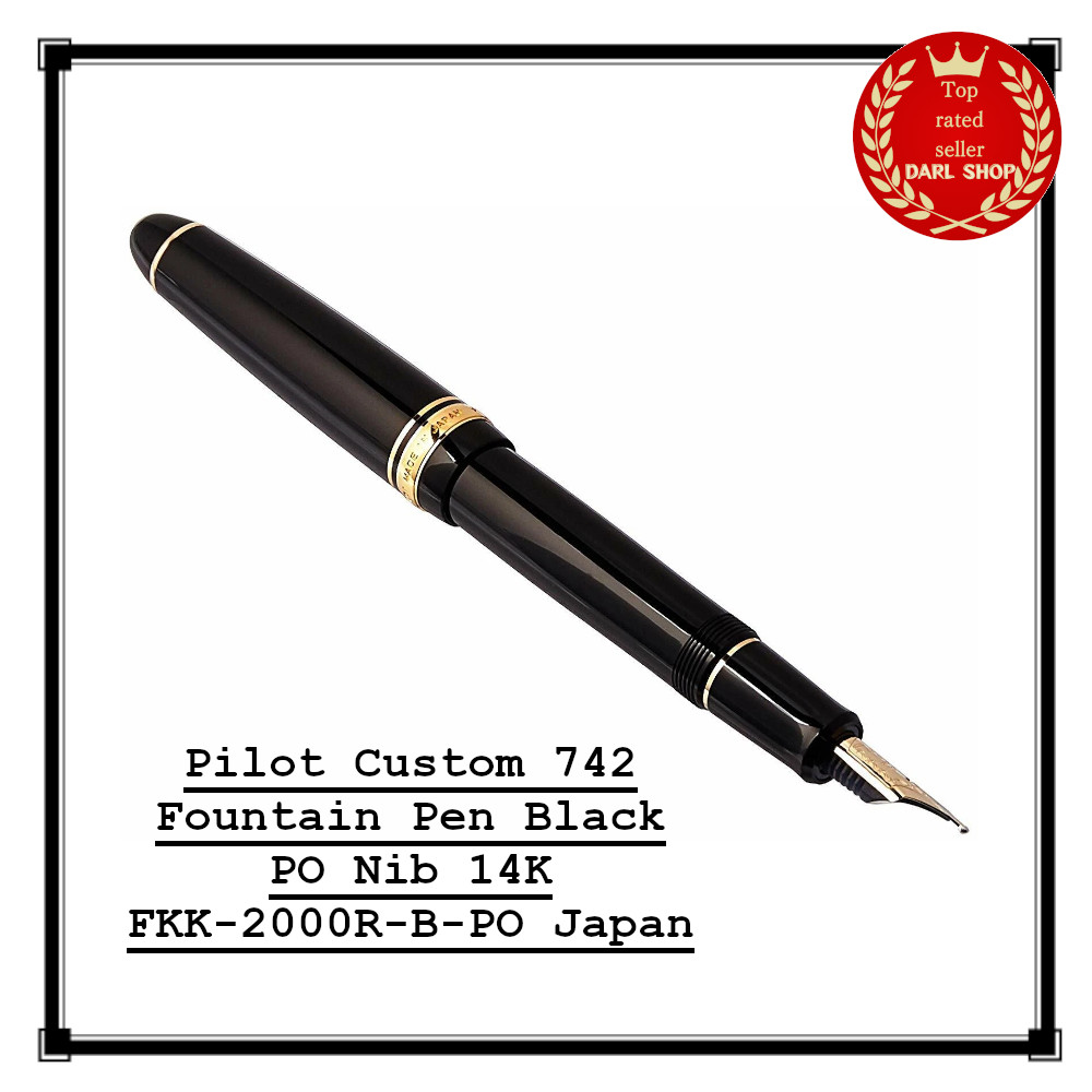 Pilot Custom 742 Fountain Pen Black PO Nib 14K FKK-2000R-B-PO Japan