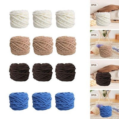 3 Stück Chunky Chenille Garn Sperrgarn für Mütze Überwurf Decke Handstricken
